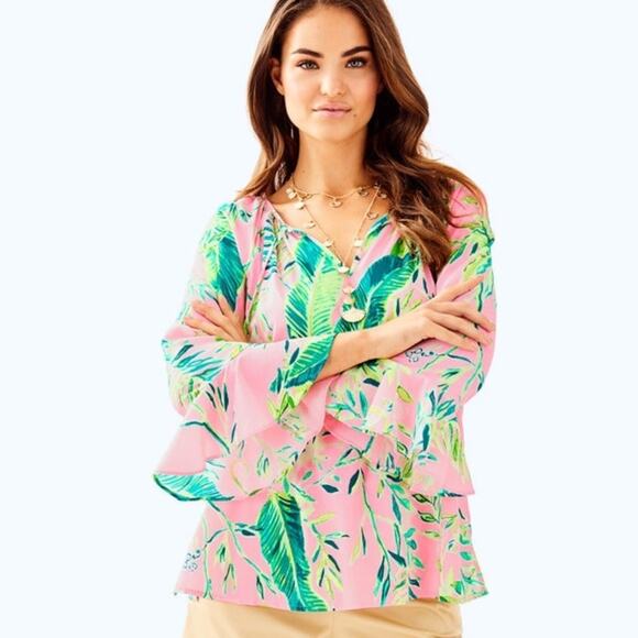 NEW Lilly Pulitzer Willa Flounce Sleeve Top!